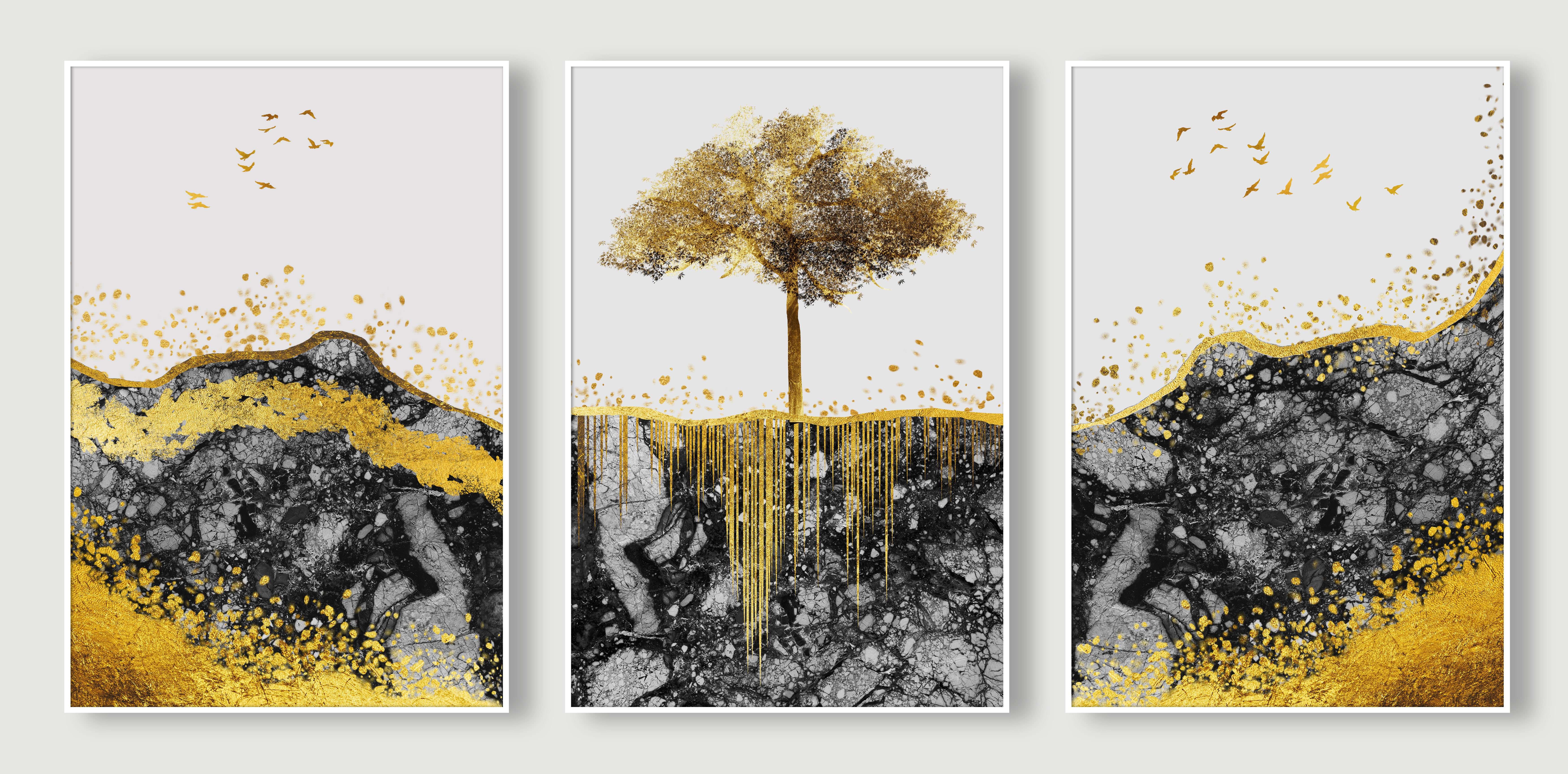 Set of 3 Growing Yellow Tree