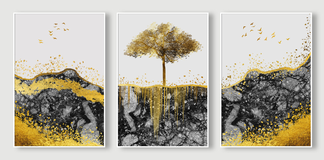 Set of 3 Growing Yellow Tree