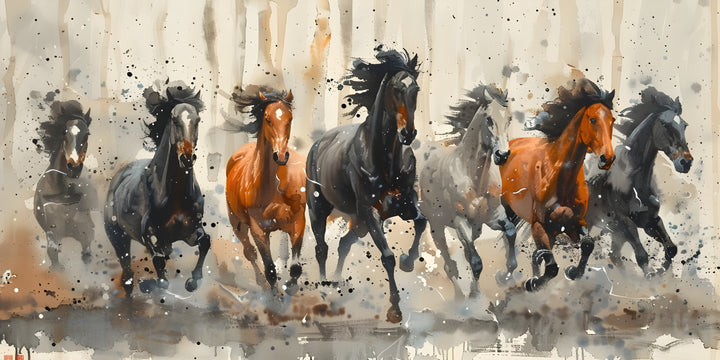 Abstract Art of Running Horses