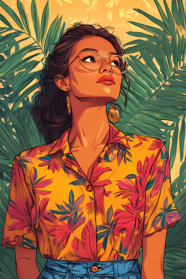 Modern Girl in Town Abstract Luxury Painting on Canvas