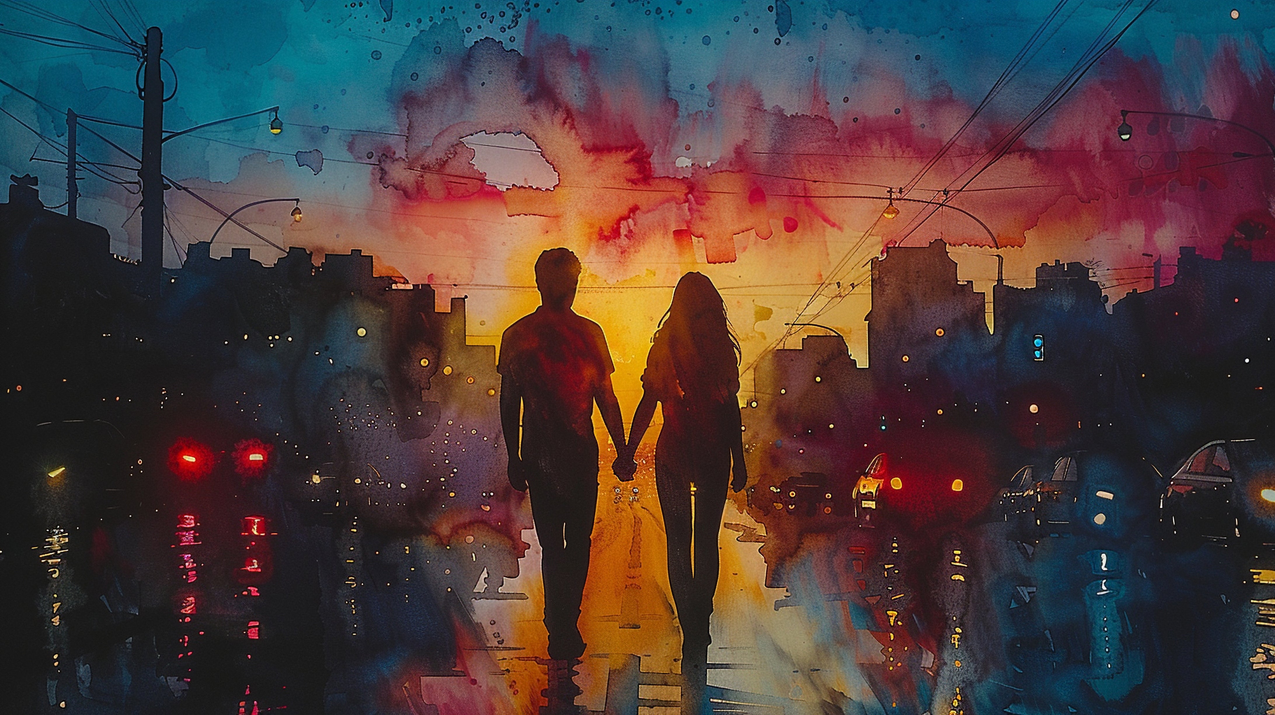 Couple Holding Hand Art