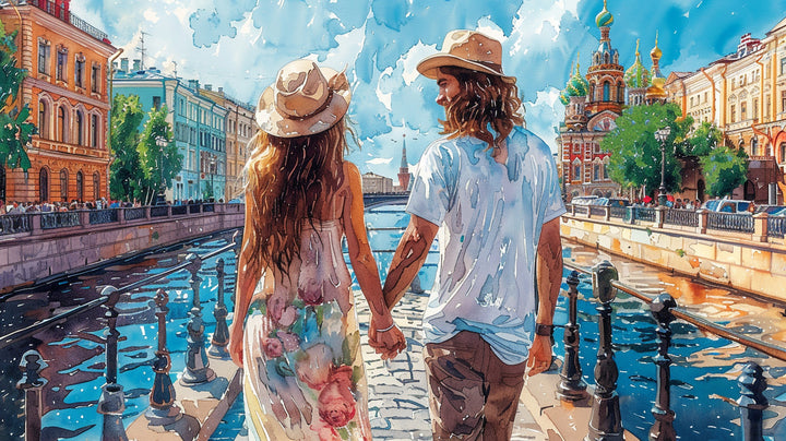 Watercolour Couple Art