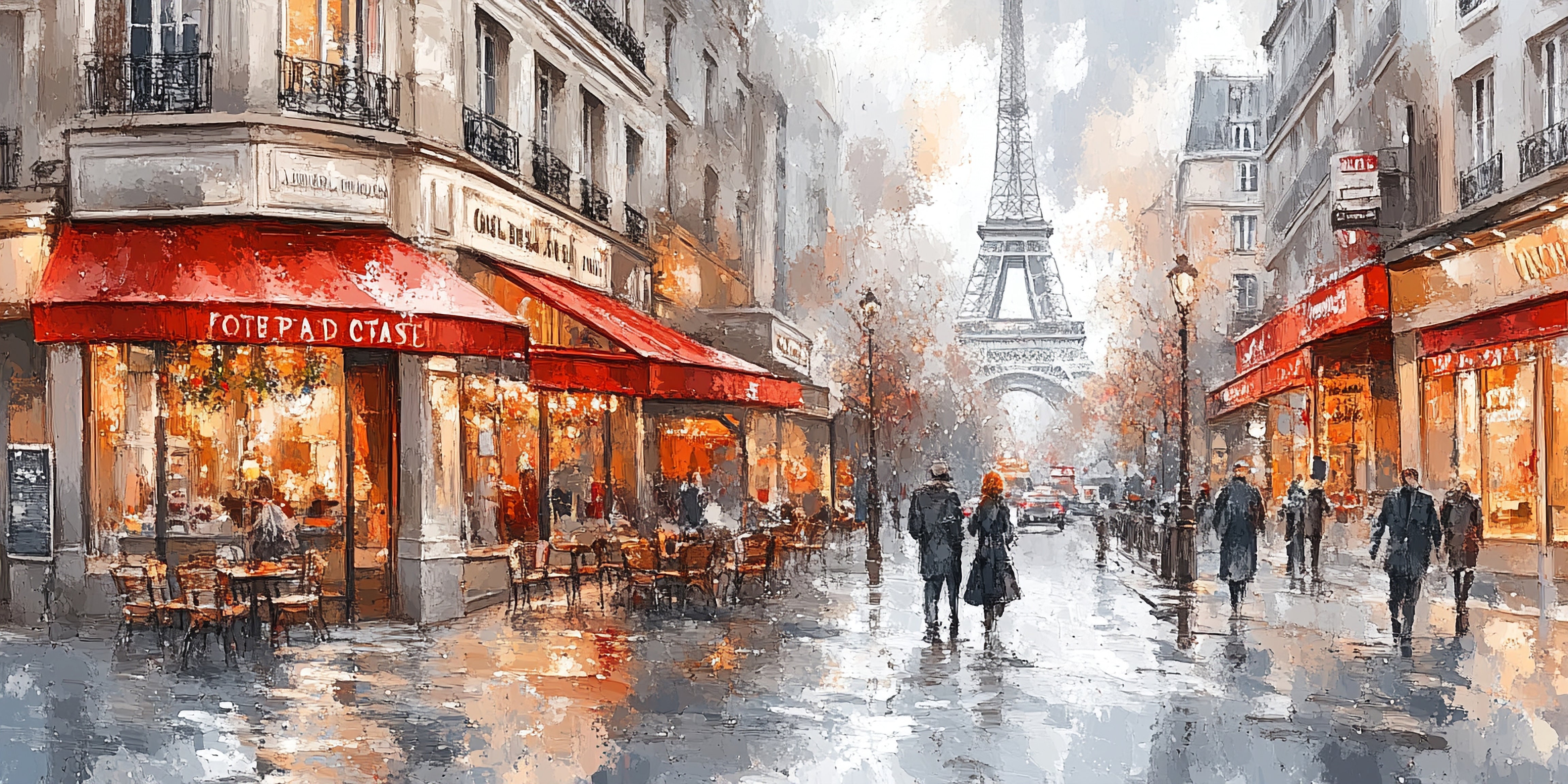 Watercolour Couple in the City