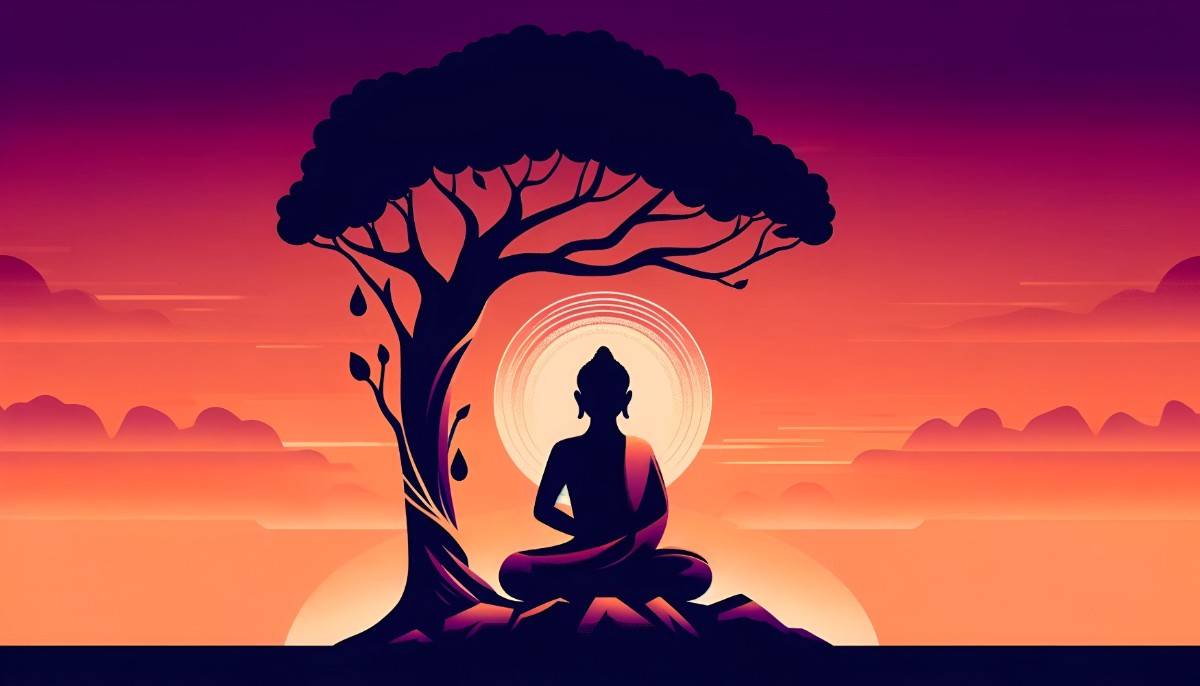 Gautam Buddha Sunset Peace art on Canvas