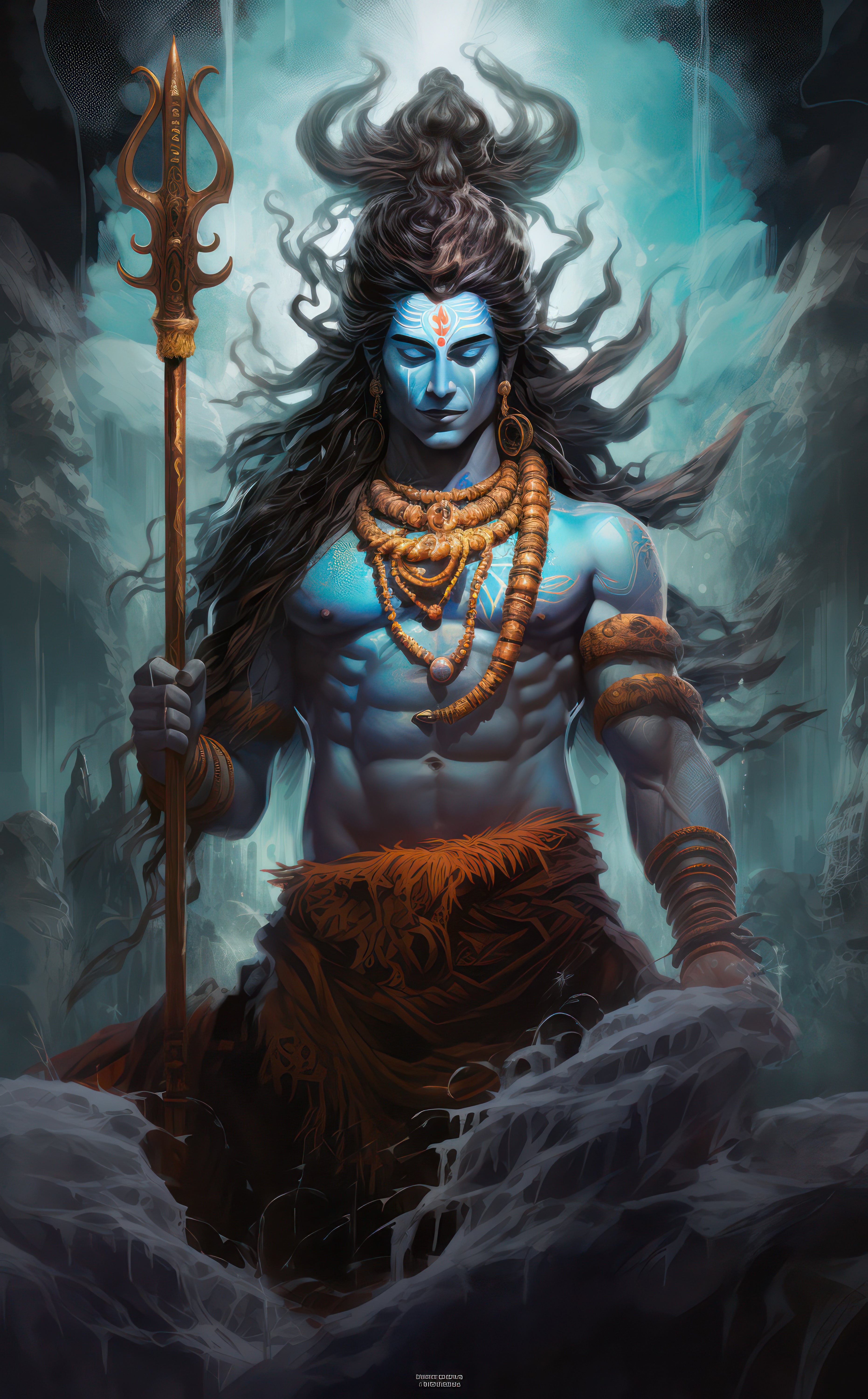Shiva with Trident Art