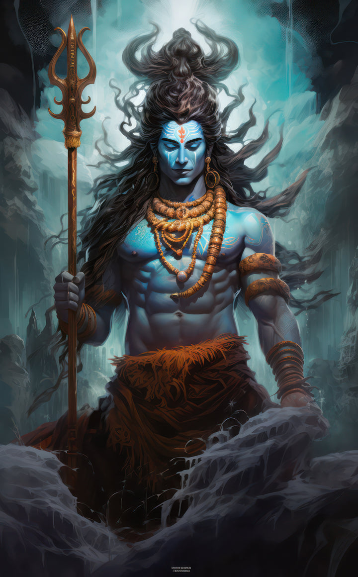 Shiva with Trident Art