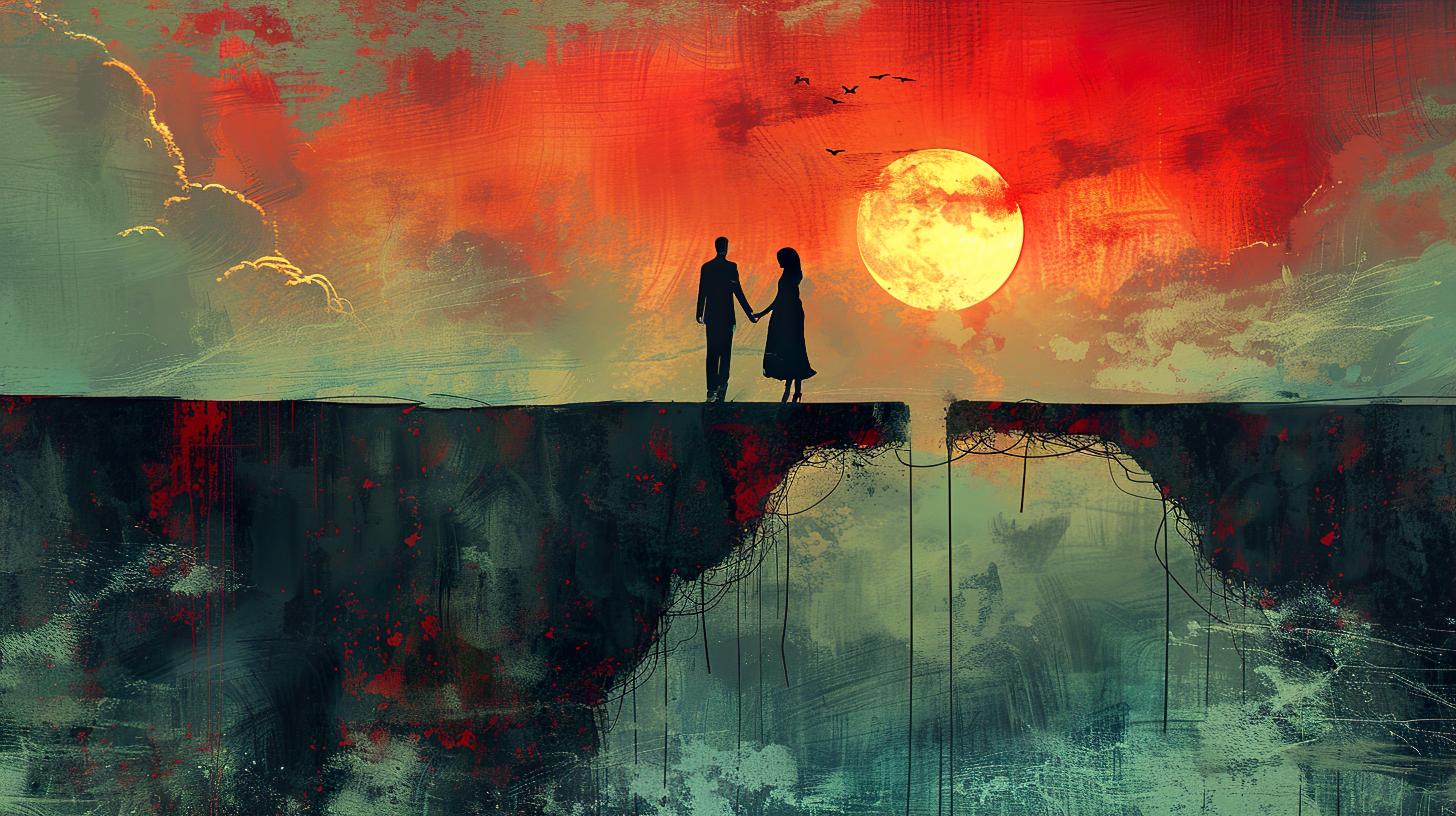 Couple Standing on the Edge