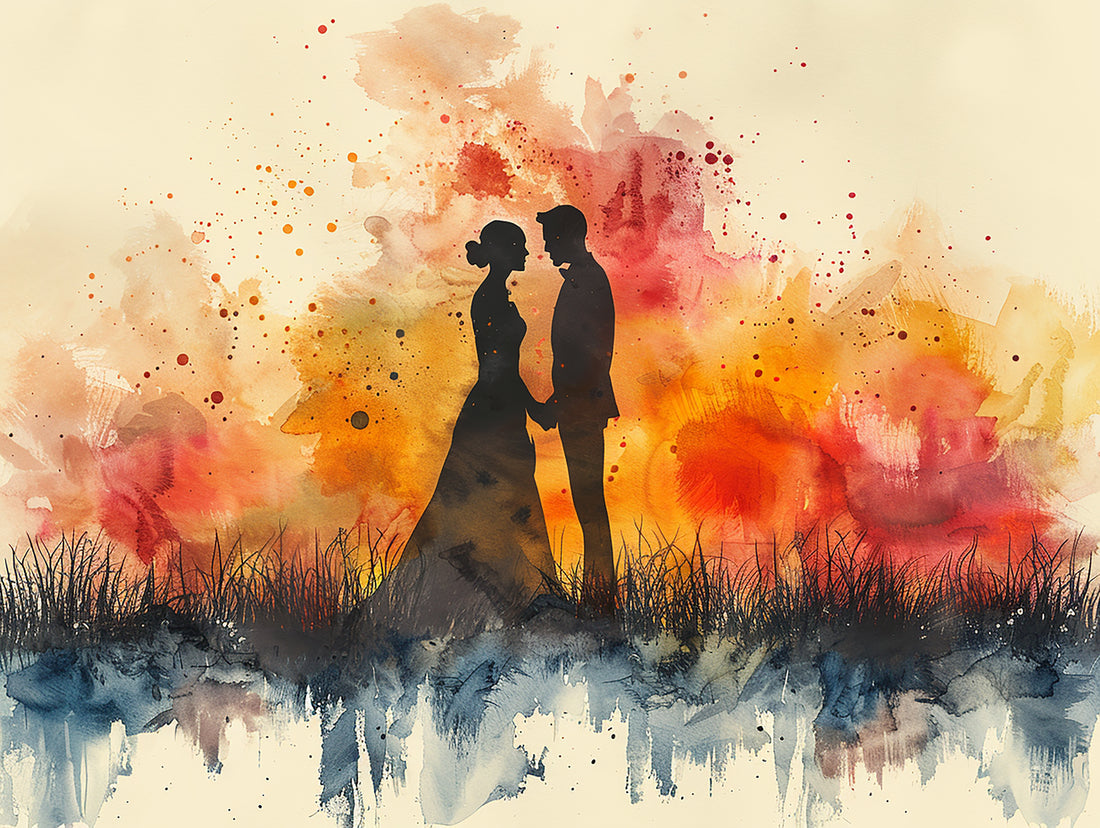 Couple Minimalist Watercolour Art