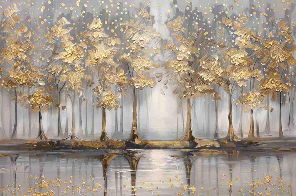 Lake side Trees Abstract