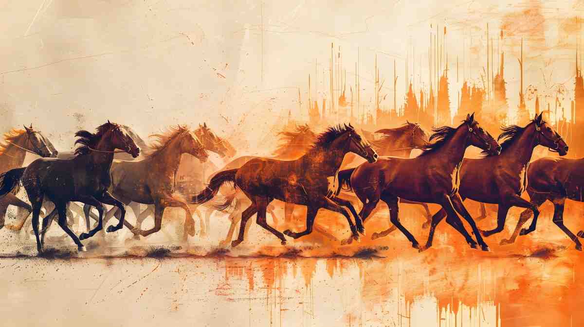 Running Right Horses Art