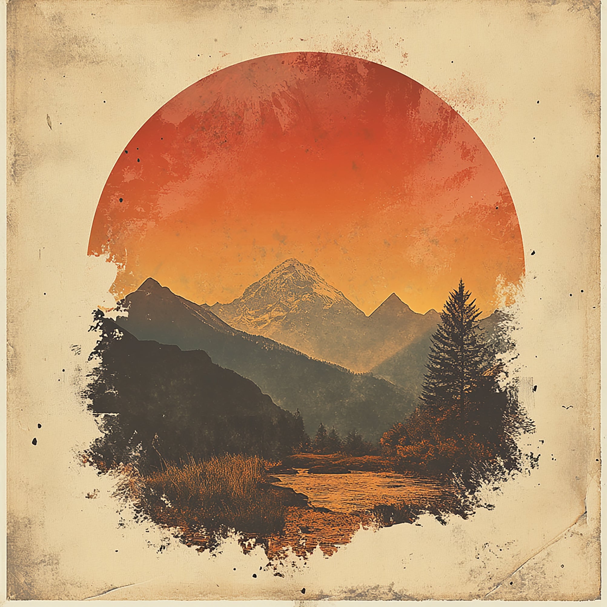 Vintage Mountains Art