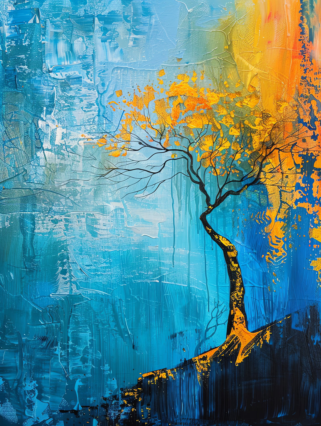 Beautiful Yellow Tree Art