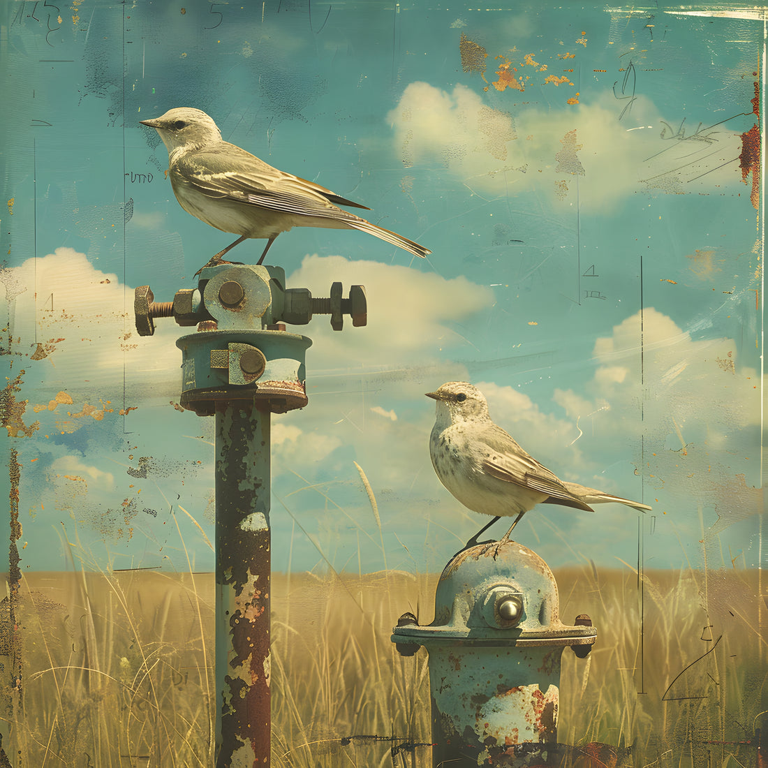 Birds on the Rust Pole