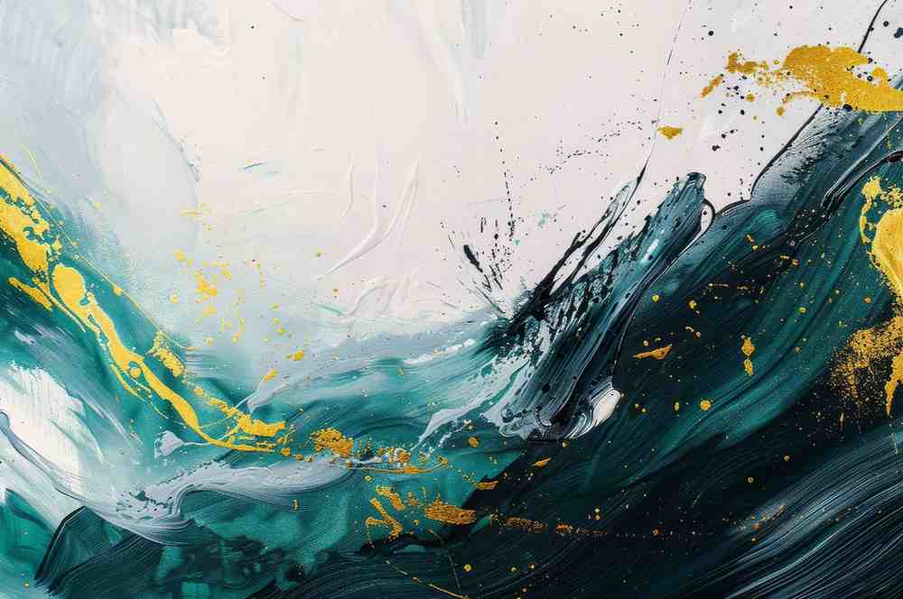 Green and White Splash Art