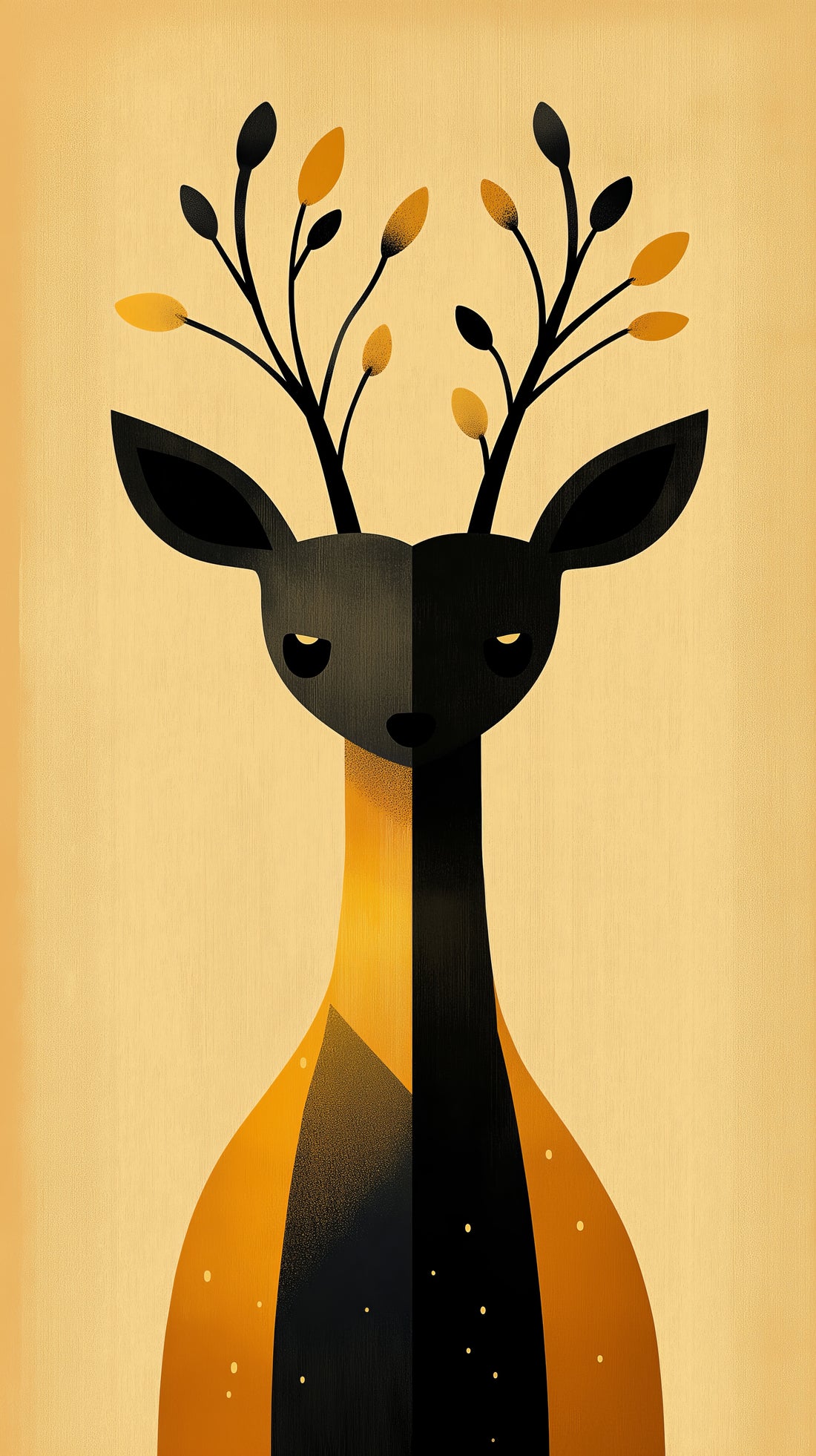 Golden Forest Deer Canvas