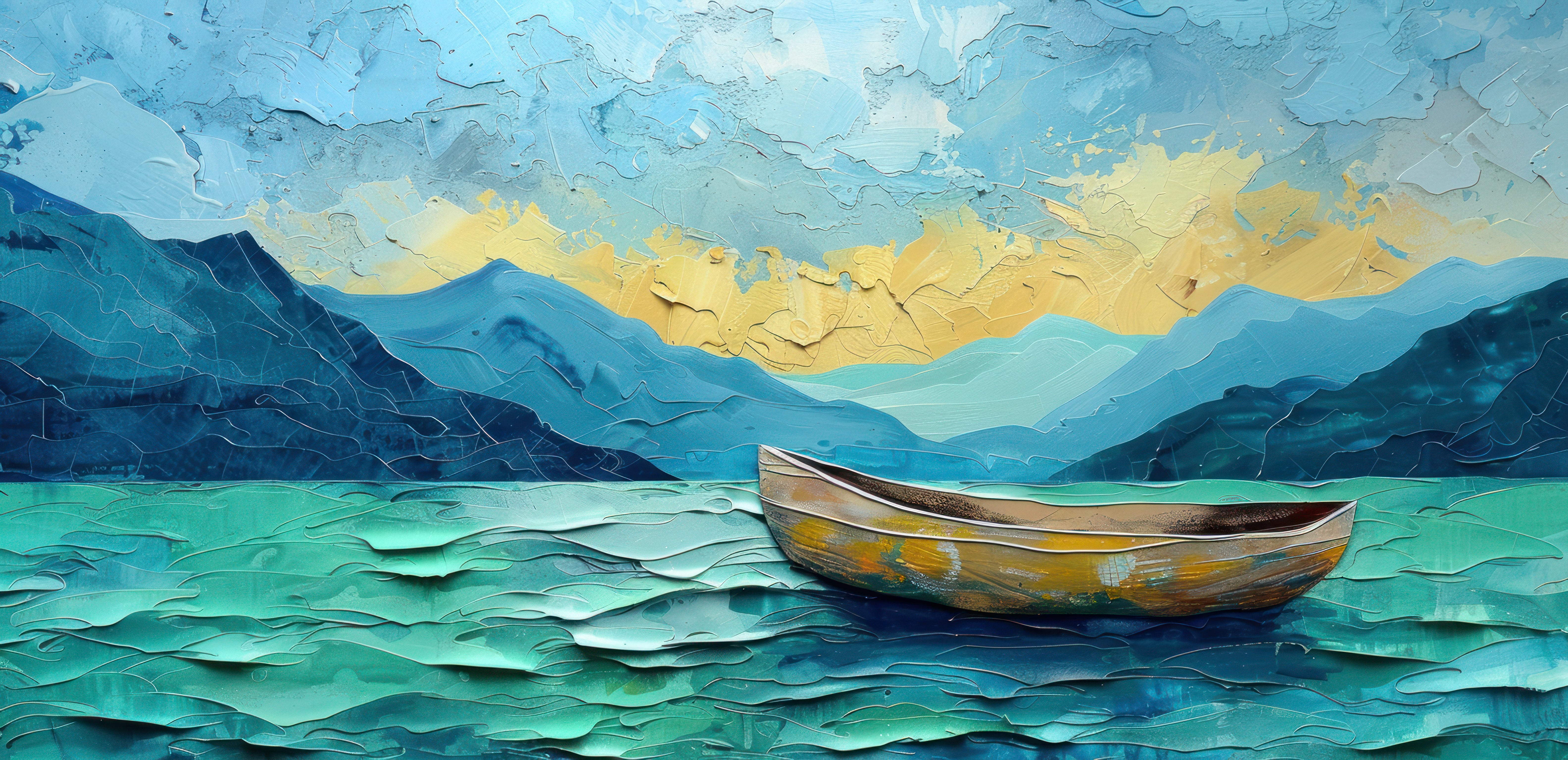 Elite Boat art Painting on Canvas