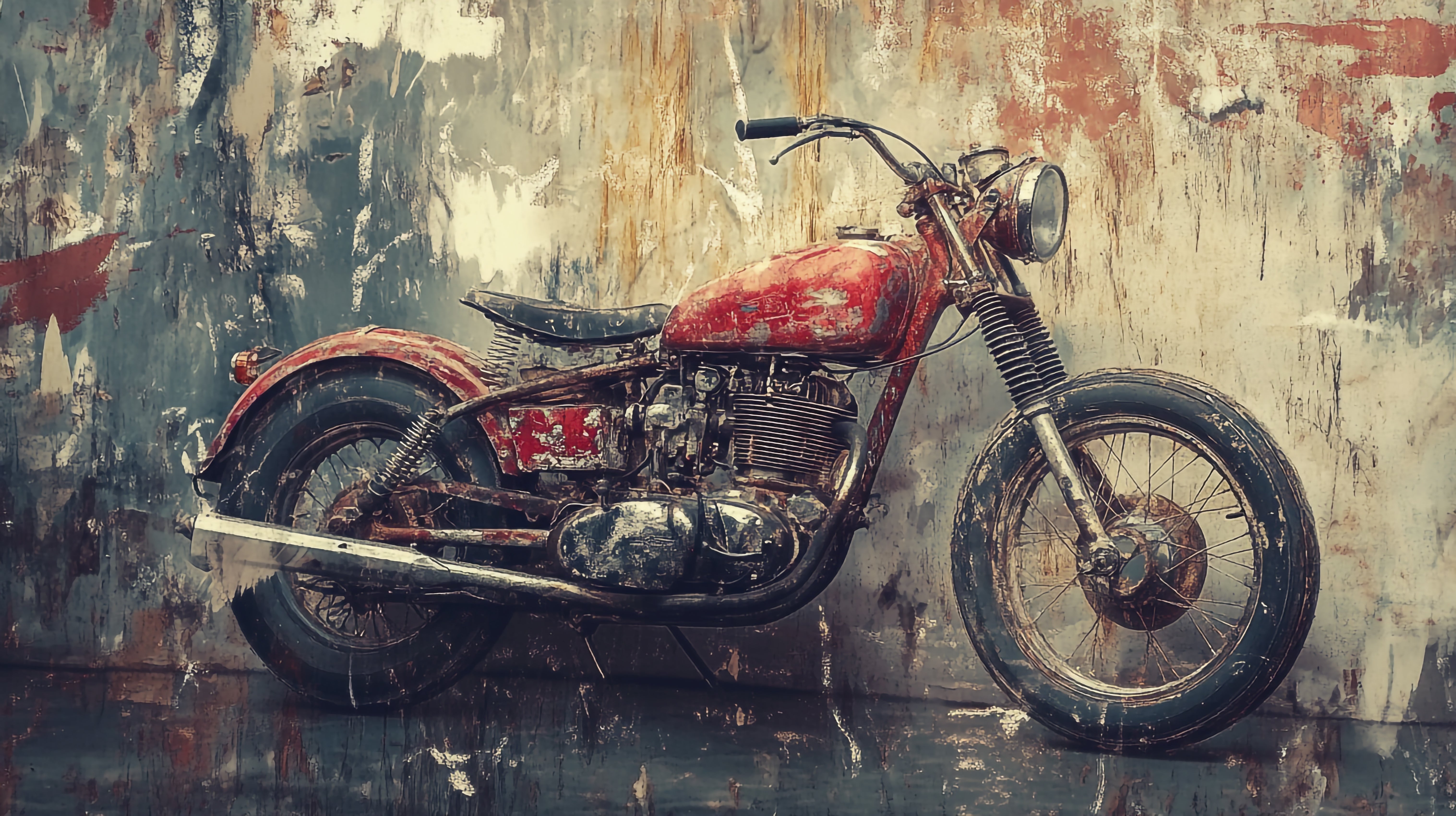 Old vintage Motorcycle - Frugal Carts